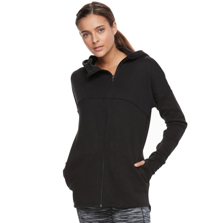 Women's Tek Gear&reg; Fleece Asymmetrical Zip Jacket, Size: Xs, Black