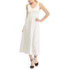 Women's Chaps Fit & Flare Midi Dress, Size: Medium, White