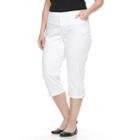 Plus Size Croft & Barrow&reg; Embellished Capri Jeans, Women's, Size: 18 W, White