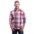 Men's Lee Classic-fit Plaid Textured Button-down Shirt, Size: Xxl, Brt Red