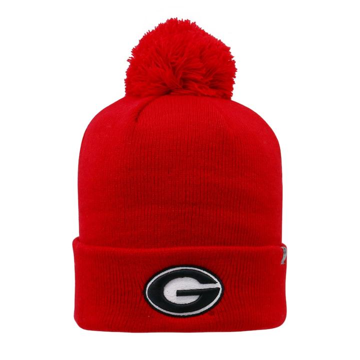 Youth Top Of The World Georgia Bulldogs Pom Beanie, Adult Unisex, Med Red