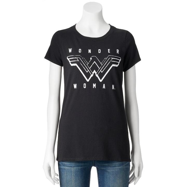 Juniors' Dc Comics Wonder Woman Logo Graphic Tee, Girl's, Size: Medium, Black