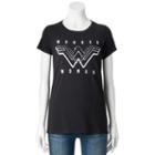 Juniors' Dc Comics Wonder Woman Logo Graphic Tee, Girl's, Size: Medium, Black