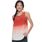 Juniors' Rewind Dip-dye Crepe Tank, Teens, Size: Xl, Brt Red
