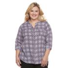 Plus Size Croft & Barrow&reg; Crepe Button-down Shirt, Women's, Size: 1xl, Black