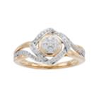 10k Gold 1/3 Carat T.w. Diamond Two Tone Love Knot Ring, Women's, Size: 7, White