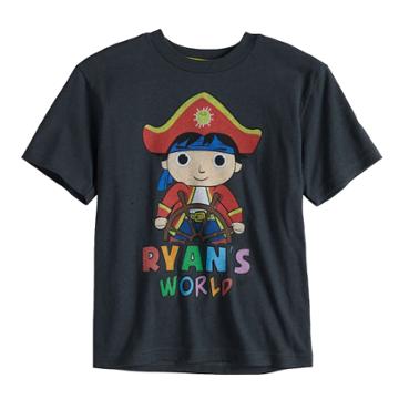 Boys 4-7 Ryan's World Pirate Graphic Tee, Size: S 4, Dark Grey