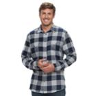 Big & Tall Sonoma Goods For Life&trade; Slim-fit Supersoft Flannel Button-down Shirt, Men's, Size: M Tall, Med Grey