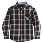 Boys 4-20 Chaps Plaid Button-down Shirt, Size: 6-7, Black