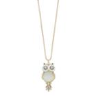 Mudd&reg; Owl Pendant Necklace, Women's, White