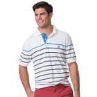 Big & Tall Chaps Classic-fit Striped Stretch Pique Polo, Men's, Size: 3xl Tall, White