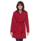 Women's Gallery Hooded Trench Coat, Size: Medium, Red Overfl