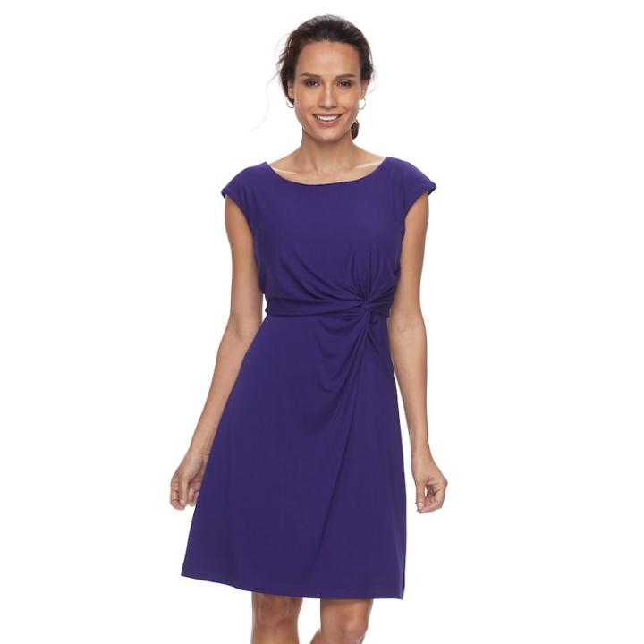 Petite Dana Buchman Twist-front Dress, Women's, Size: S Petite, Purple