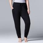 Plus Size Simply Vera Vera Wang Basic Luxuries Jogger Pants, Women's, Size: 2xl, Black
