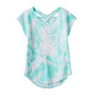 Girls 7-16 & Plus Size So&reg; Sugar Glitter Graphic Crossback Tee, Girl's, Size: 16 1/2, Turquoise/blue (turq/aqua)