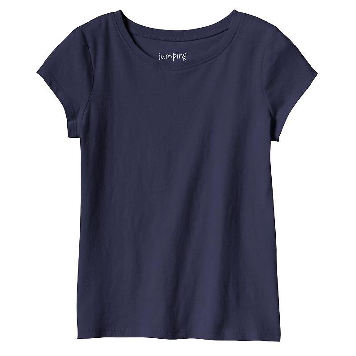 Girls 4-10 Jumping Beans&reg; Basic Short Sleeve Solid Tee, Girl's, Size: 4, Blue