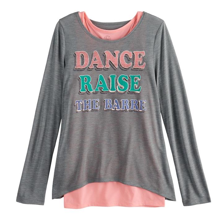 Girls 7-16 & Plus Size So&reg; Racerback Tank Top & Long Sleeve Tee Set, Size: 12, Med Grey