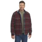 Men's Woolrich Plaid Wool-blend Sherpa-lined Jacket, Size: Large, Black
