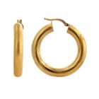 Elegante 18k Gold Over Brass Swirl Hoop Earrings, Women's, Yellow