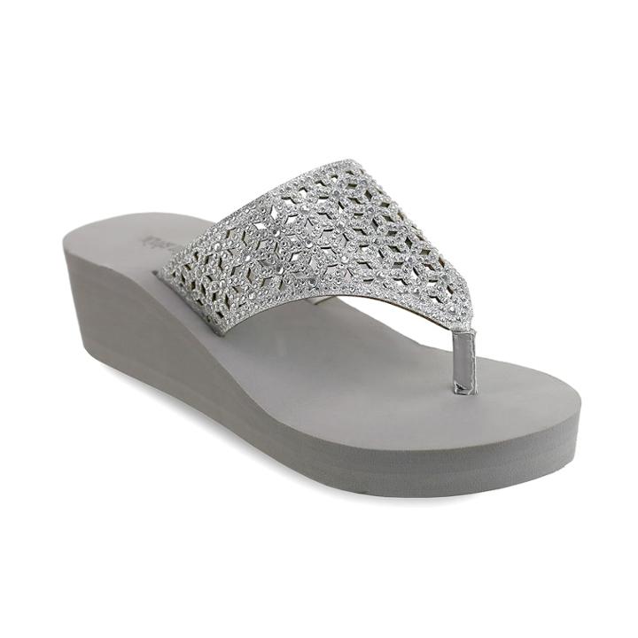 Olivia Miller Pensacola Women's Wedge Sandals, Size: 6, Grey