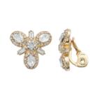Napier Simulated Crystal Cluster Clip On Earrings, Women's, Gold