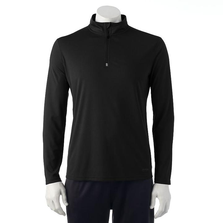 Men's Tek Gear Quarter-zip Top, Size: Small, Black