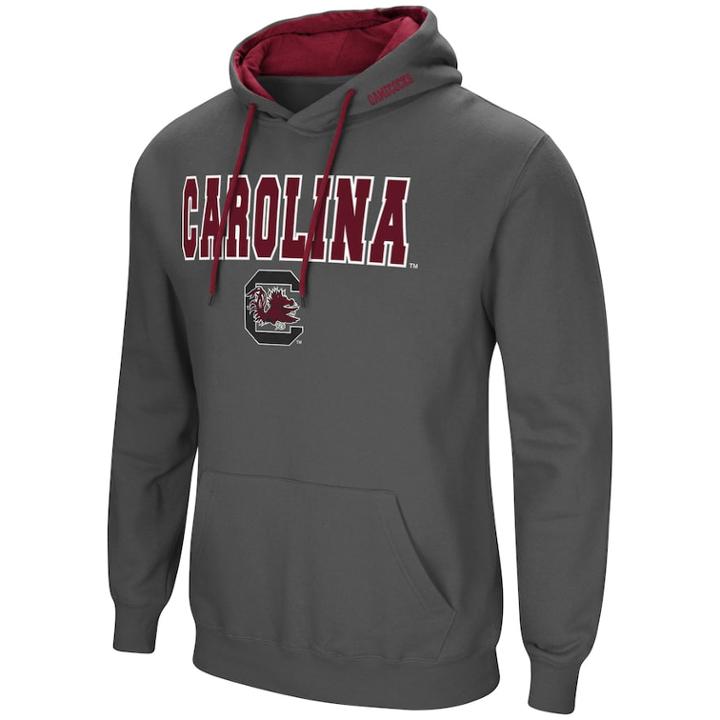 Men's South Carolina Gamecocks Pullover Fleece Hoodie, Size: Large, Grey