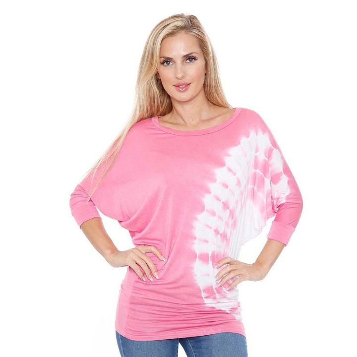 Women's White Mark Dolman Tunic, Size: Large, Med Pink