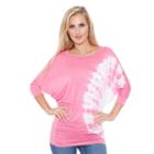 Women's White Mark Dolman Tunic, Size: Large, Med Pink