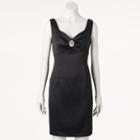 Women's Ronni Nicole Embellished Satin Sheath Dress, Size: 10, Black