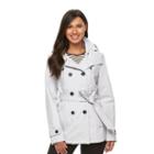 Women's Sebby Collection Hooded Short Soft Shell Trench Raincoat, Size: Xl, Light Grey