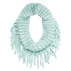 Girls 4-16 Two-tone Metallic Chevron Knit Fringe Infinity Scarf, Girl's, Brt Blue