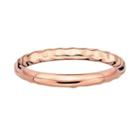 Stacks And Stones 18k Rose Gold Over Silver Hammered Stack Ring, Women's, Size: 8, Pink