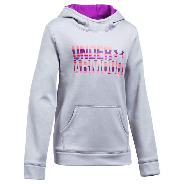 Girls 7-16 Under Armour Favorite Fleece Wordmark Hoodie, Size: Large, Red Overfl