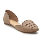 Lc Lauren Conrad Flan Women's D'orsay Flats, Size: Medium (6.5), Natural