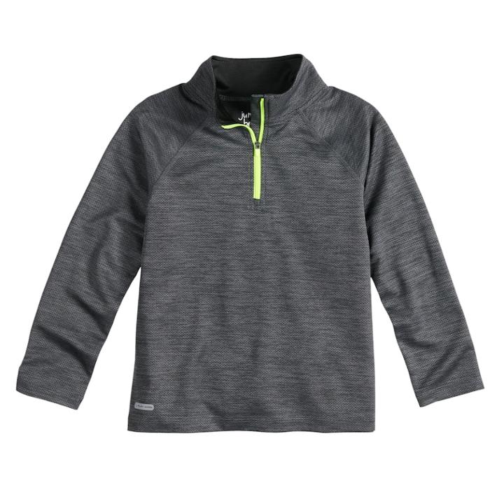 Boys 4-12 Jumping Beans&reg; Active Quarter Zip Lightweight Pullover, Size: 5, Black