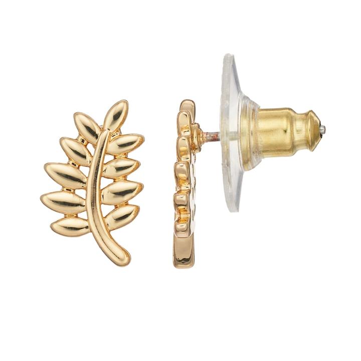 Lc Lauren Conrad Leaf Nickel Free Drop Earrings, Women's, Gold