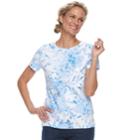 Women's Croft & Barrow&reg; Essential Classic Crewneck Tee, Size: Xxl, Med Blue