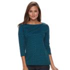Women's Croft & Barrow&reg; Button-shoulder Top, Size: Small, Dark Blue