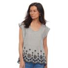 Petite Sonoma Goods For Life&trade; Eyelet Peplum Tee, Women's, Size: M Petite, White