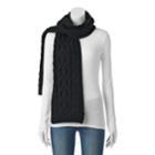Keds Cable Knit Scarf, Women's, Black