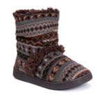 Women's Muk Luks Holly Knit Boot Slippers, Size: Small, Med Brown