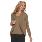Petite Croft & Barrow&reg; Layered Look Sweater, Women's, Size: Xs Petite, Med Brown