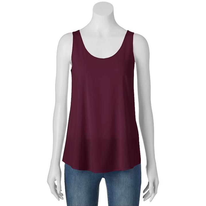 Juniors' Pink Republic High-low Tank Top, Girl's, Size: Xs, Drk Purple