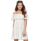 Juniors' Lily Rose Lace Off The Shoulder Shift Dress, Girl's, Size: Large, Multicolor