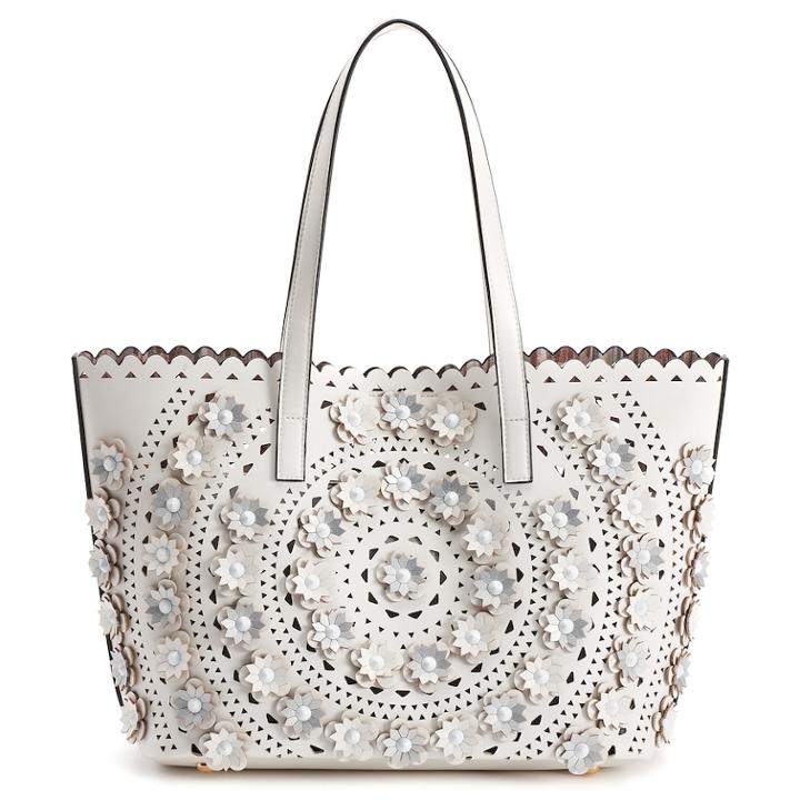 Mellow World Paloma Perforated Floral Tote, Women's, Blue