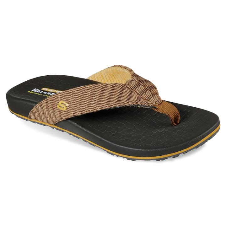 Skechers Relaxed Fit Velmen Erever Men's Flip Flop Sandals, Size: 11, Dark Brown