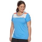 Plus Size Fila Sport&reg; Performance Mesh Yoke Scoopneck Tee, Women's, Size: 1xl, Blue (navy)