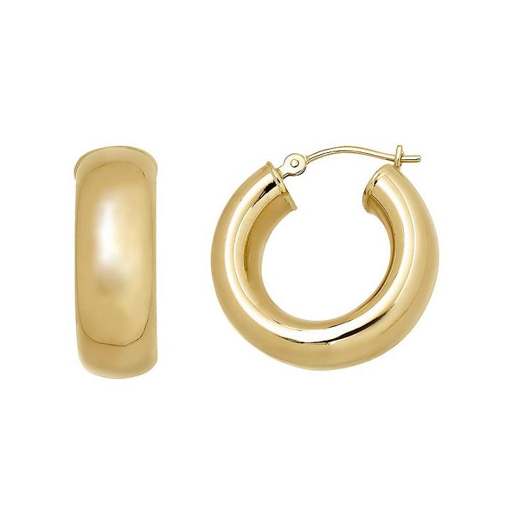 Everlasting Gold 14k Gold Tube Hoop Earrings, Women's