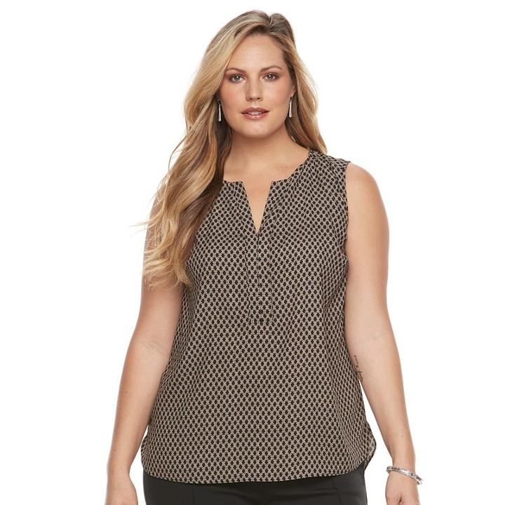 Plus Size Dana Buchman Crepe Sleeveless Blouse, Women's, Size: 2xl, Med Beige